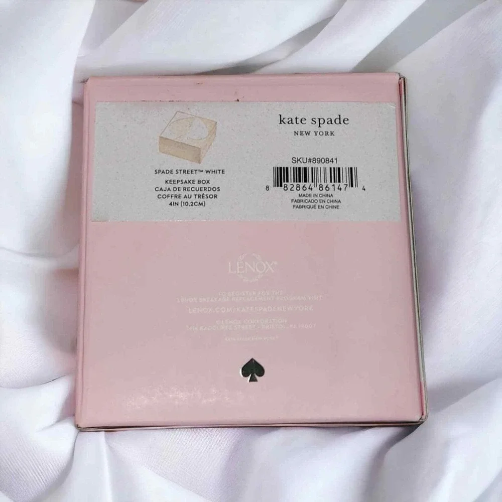 New Kate Spade Lenox Spade Street Keepsake Box White Jewelry